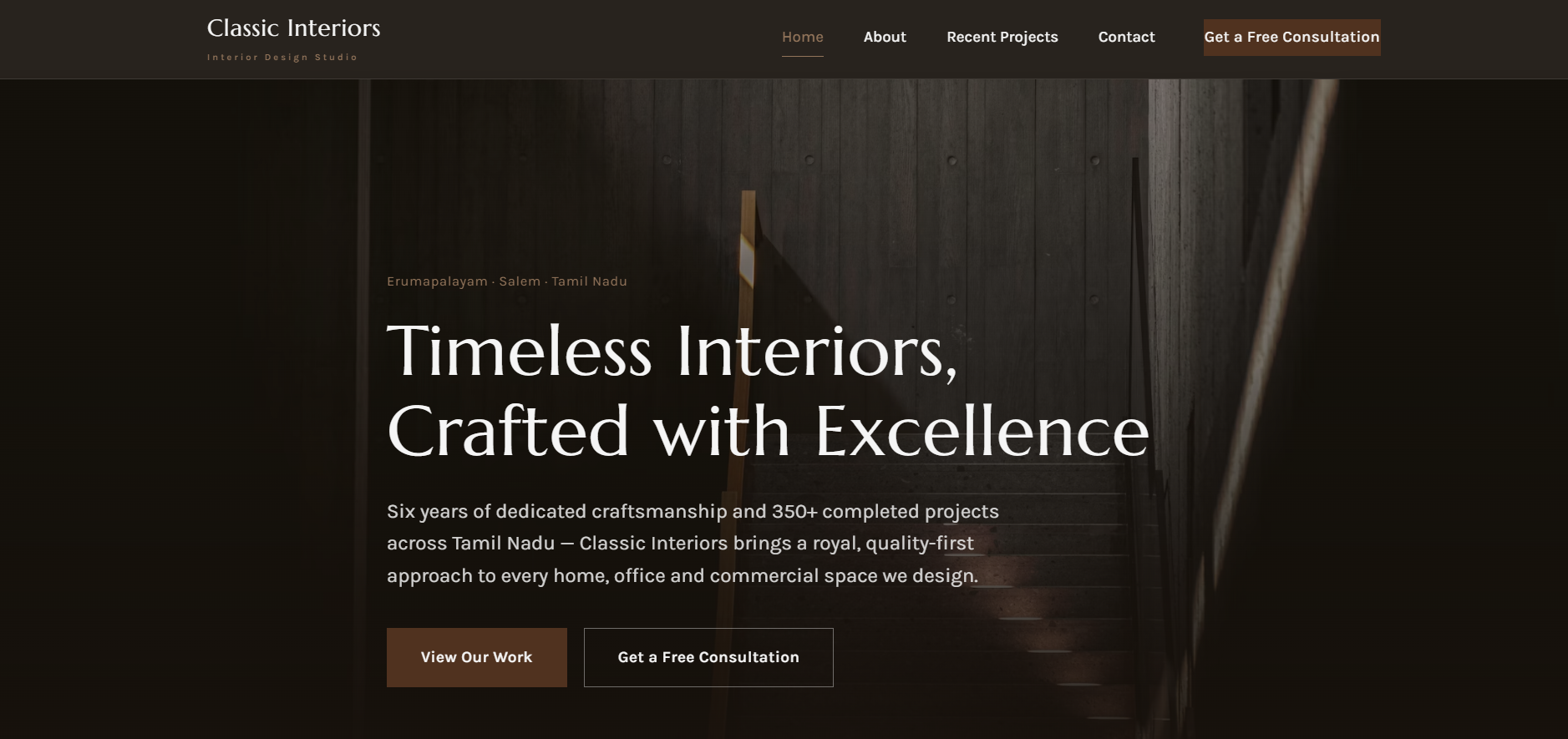 Classic Interior Design Studio Website
