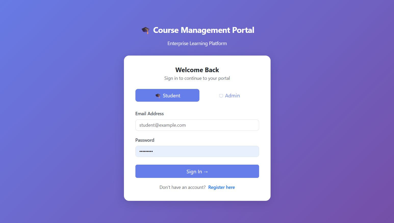 Course Management Portal